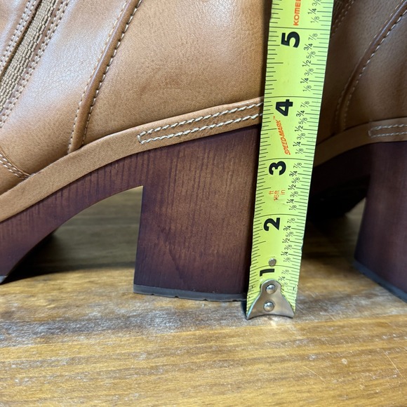 Korks by Kork Ease Robin Brown Leather Ankle Boots Women's 11M Heeled Booties - Picture 5 of 10